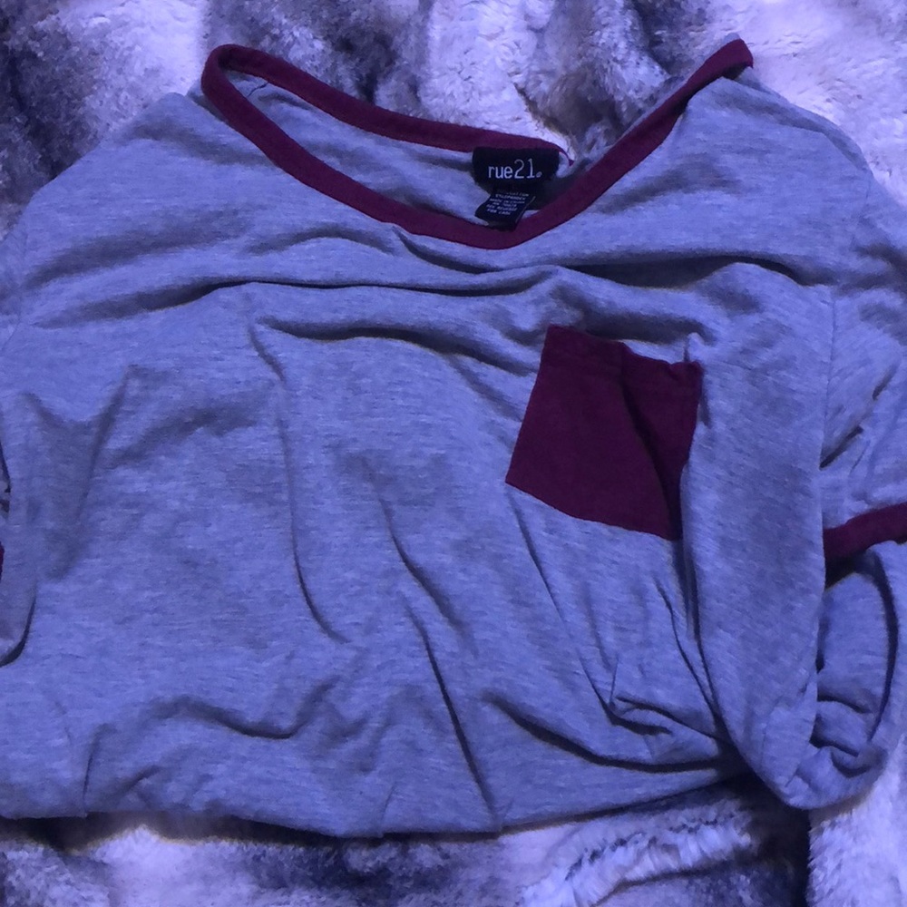Grey and red shirt
